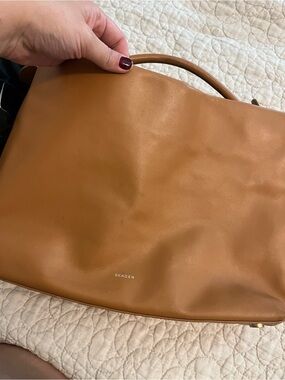 Skagen Cognac Leather Shoulder Bag